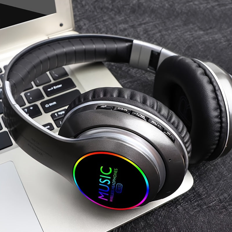 [ Upgraded] Wireless Headphones, Wireless earbuds with Deep Bass, Lightweight Foldable Headphones, for Travel Work Laptop PC Cellphone. Gaming Headset for Wireless, Christmas Present.