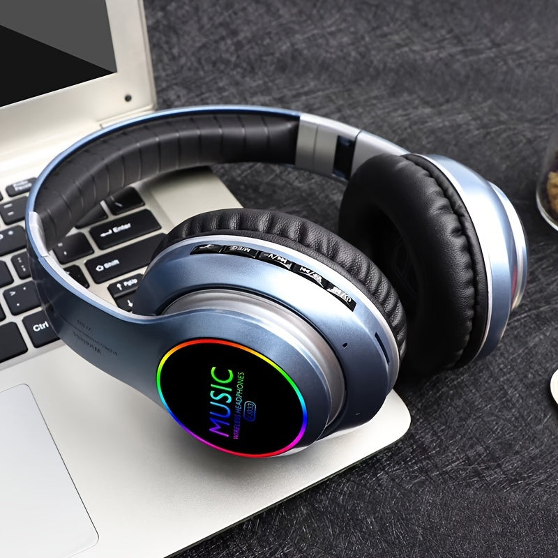 [ Upgraded] Wireless Headphones, Wireless earbuds with Deep Bass, Lightweight Foldable Headphones, for Travel Work Laptop PC Cellphone. Gaming Headset for Wireless, Christmas Present.