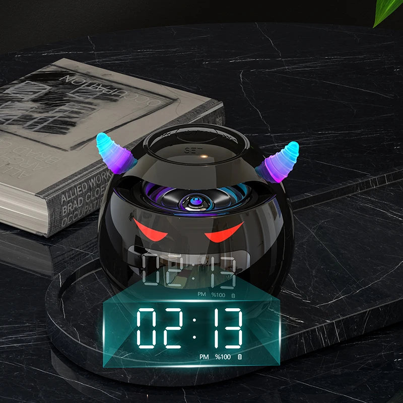 Bluetooth Speaker audio with LED Digital Alarm Clock Music Player Wireless Ball Shape Clock Speaker Mini  Speaker Alarm clock