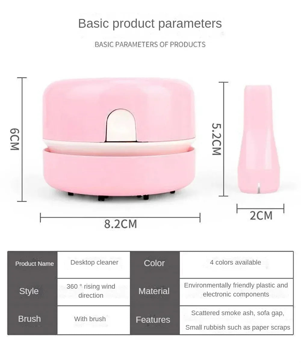 Mini Portable Vacuum Cleaner for Desk – Silent Cleaning Expert for Office & Study, Perfect Gift for Home & Office