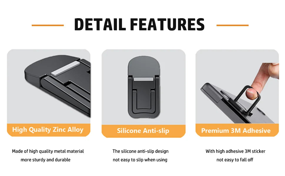 Aluminium Self-Adhesive Laptops Stand Invisible Computer Keyboards Stand Bracket for Desk Foldable Notebook Feet for MacBook Pro