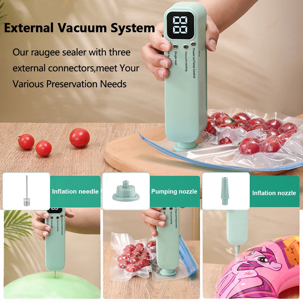 Vacuum Sealer Portable Mini Food Sealer USB Rechargeable Wireless Food Package Plastic Bags Automatic Vacuum Sealing Machine