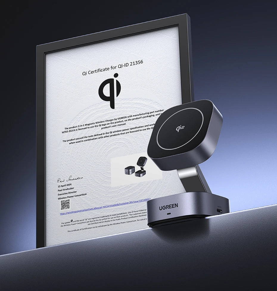 UGREEN Qi2 25W Magnetic Wireless Charger Stand 2-in-1 Charging Stand For iPhone 15 16 Pro Max/AirPods For MagSafe Fast Charger ⭐⭐⭐⭐⭐4.9\5  Loved by 4000+customers