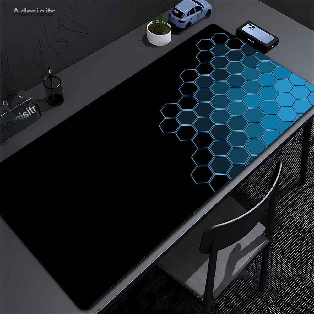 Gaming Mousepads Mousepad Geometric Large Mouse Mat Big Desk Pads Non-Slip Rubber Hexagon Mouse Pad Big Keyboard Mats 90x40cm