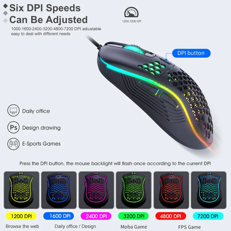 Velmora RGB Wireless Gaming Mouse Ultra-Light, Silent and Precision Control