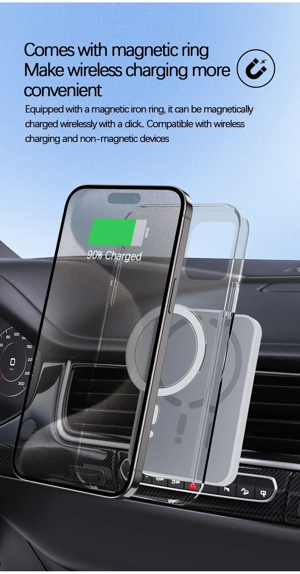 30W Magnetic Wireless Car Charger Air Vent Clip Phone Holder For Magsafe iPhone 16 15 14 13 12 Pro Max Fast Car Charging Stand