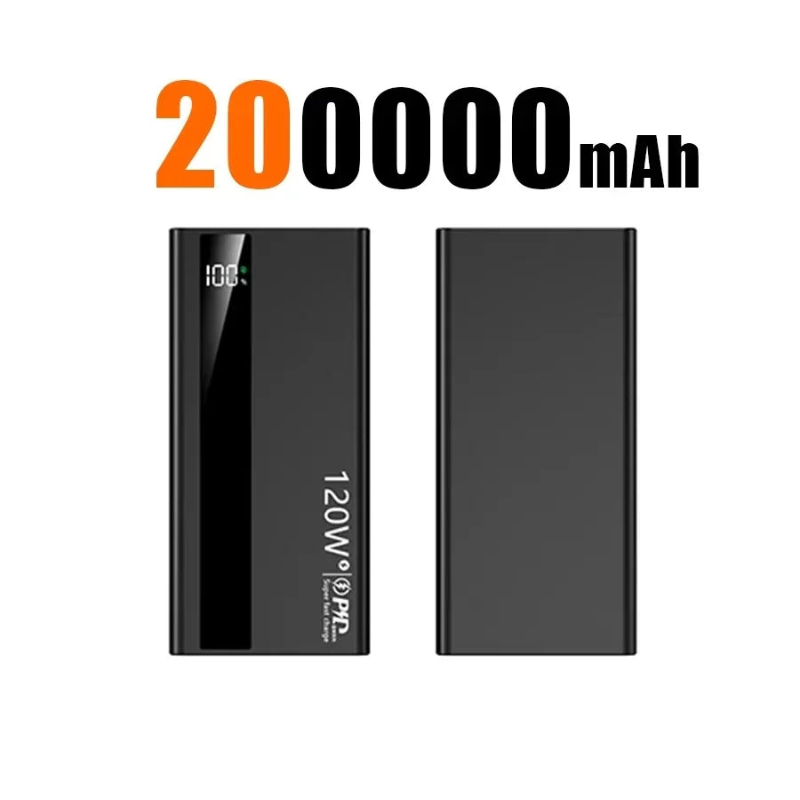 Velmora 500000mAh High Capacity PowerBank 120W Super Fast Charging Portable External Battery Powerbank for iphone Huawei