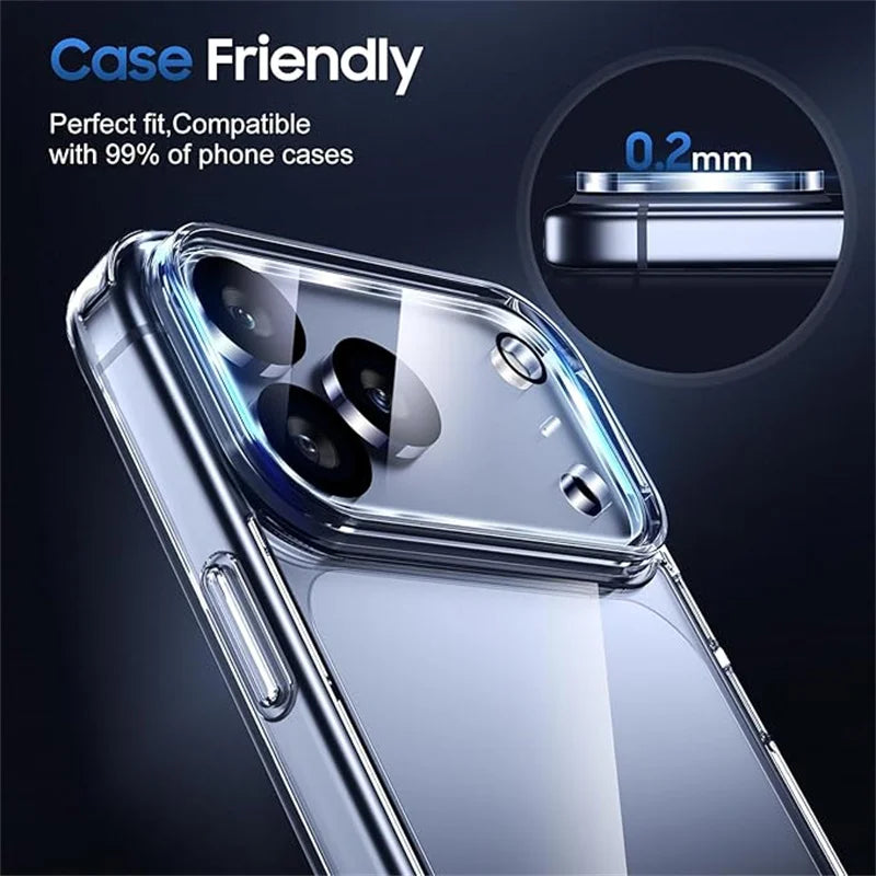 3Pcs Clear Protective Tempered Glass for iPhone 17 16 15 14 13 Pro Max Plus Camera Lens Protector for iPhone 17 Pro Max 17 Air