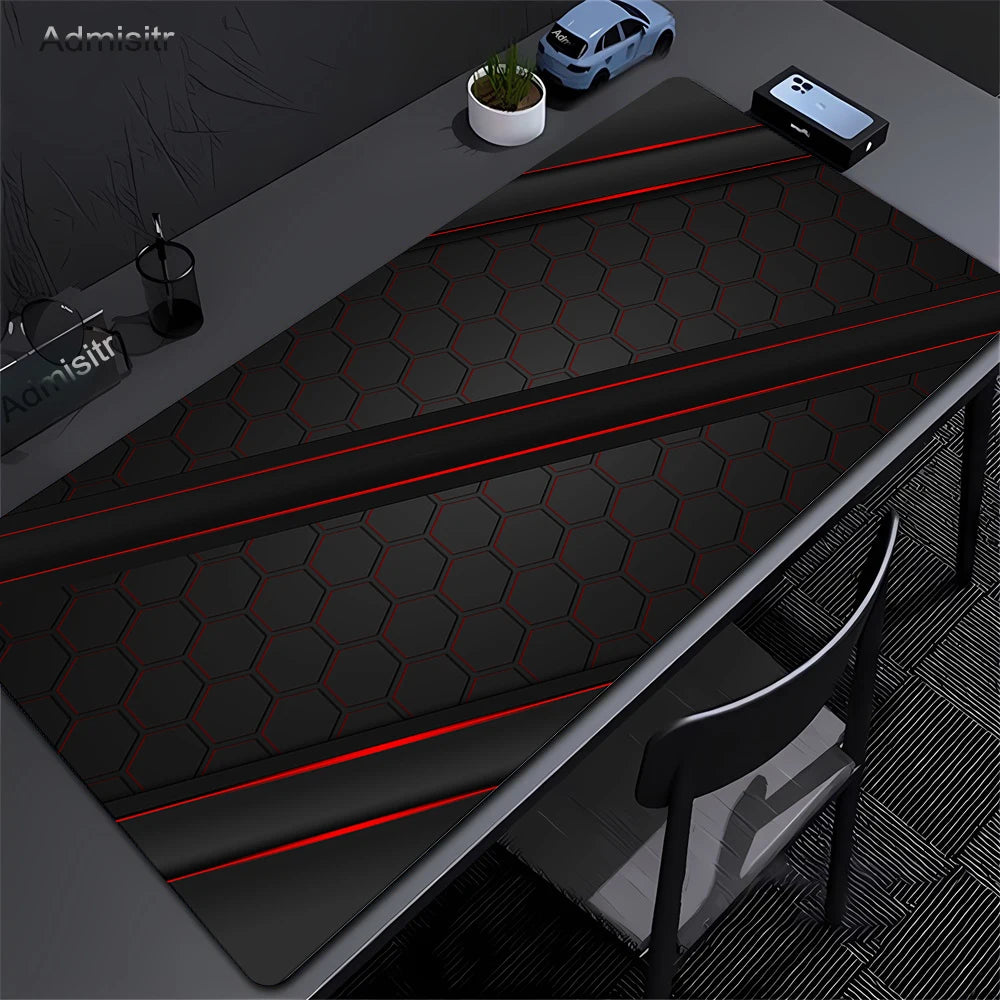 Gaming Mousepads Mousepad Geometric Large Mouse Mat Big Desk Pads Non-Slip Rubber Hexagon Mouse Pad Big Keyboard Mats 90x40cm