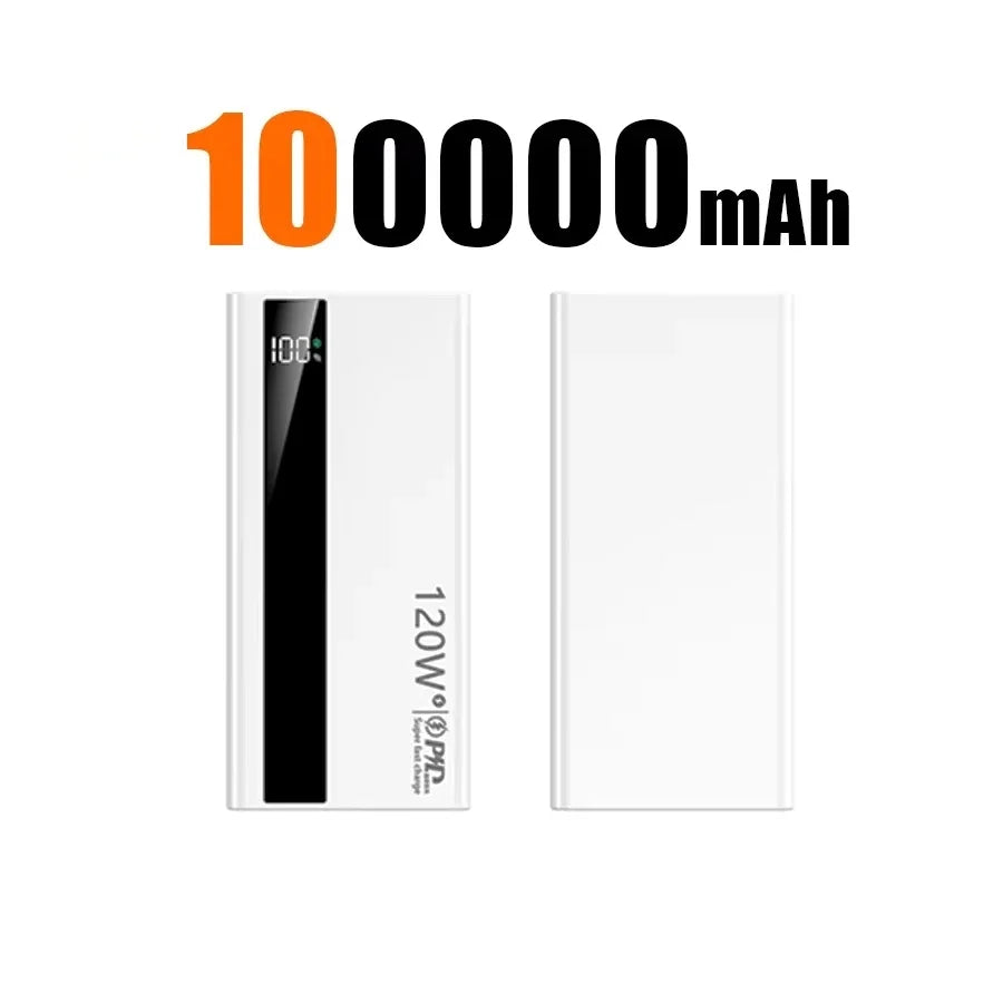 Velmora 500000mAh High Capacity PowerBank 120W Super Fast Charging Portable External Battery Powerbank for iphone Huawei