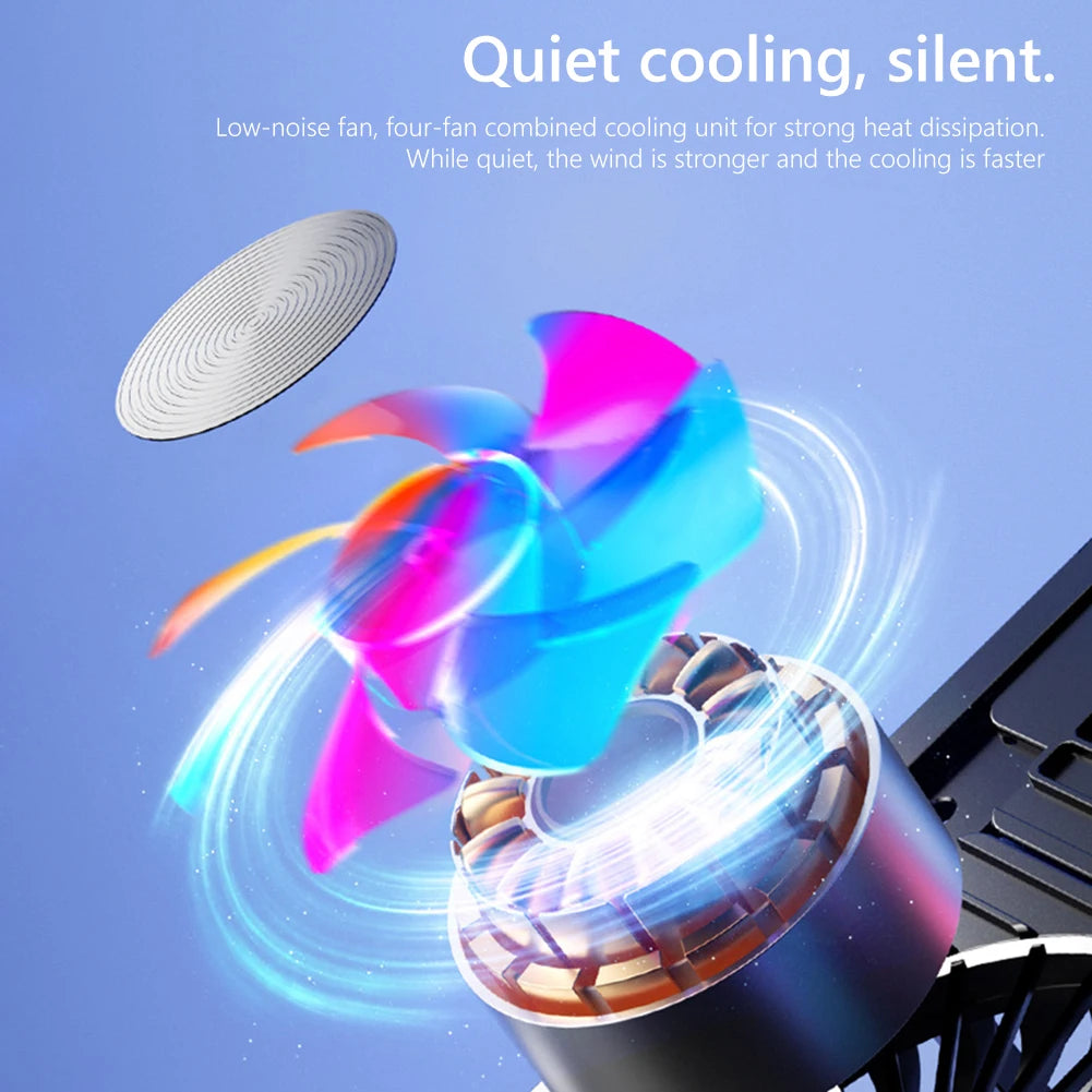 Velmora Laptop Cooling Pad with 2/4 Fans Silent Gaming Laptop Cooler Fan RGB 7 Height Portable Laptop Holder for 11-17.3 Inch Notebook