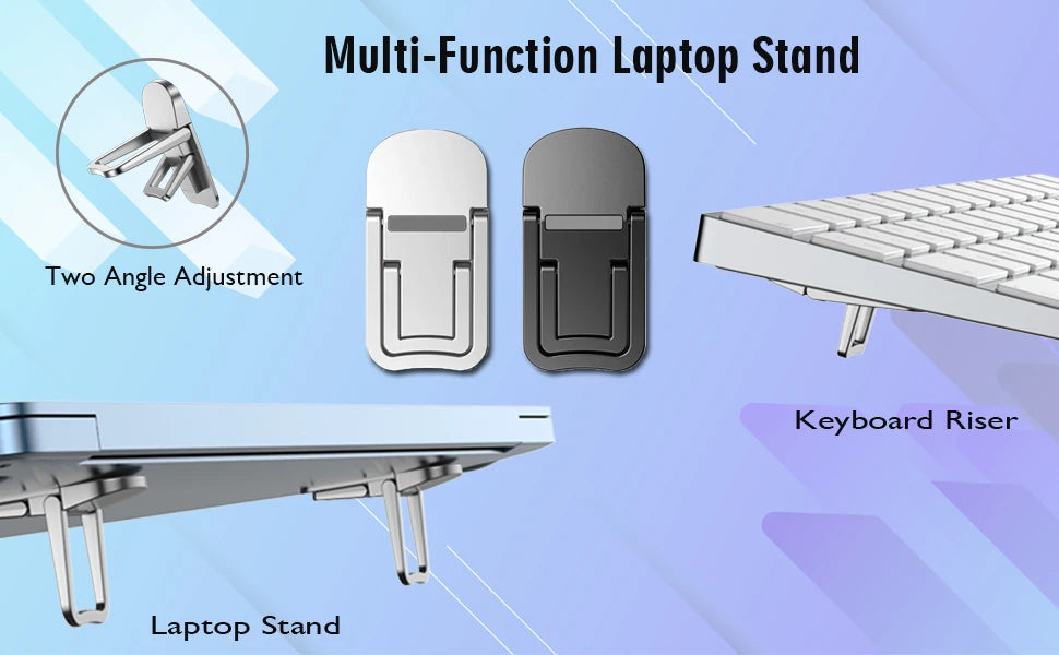 Aluminium Self-Adhesive Laptops Stand Invisible Computer Keyboards Stand Bracket for Desk Foldable Notebook Feet for MacBook Pro