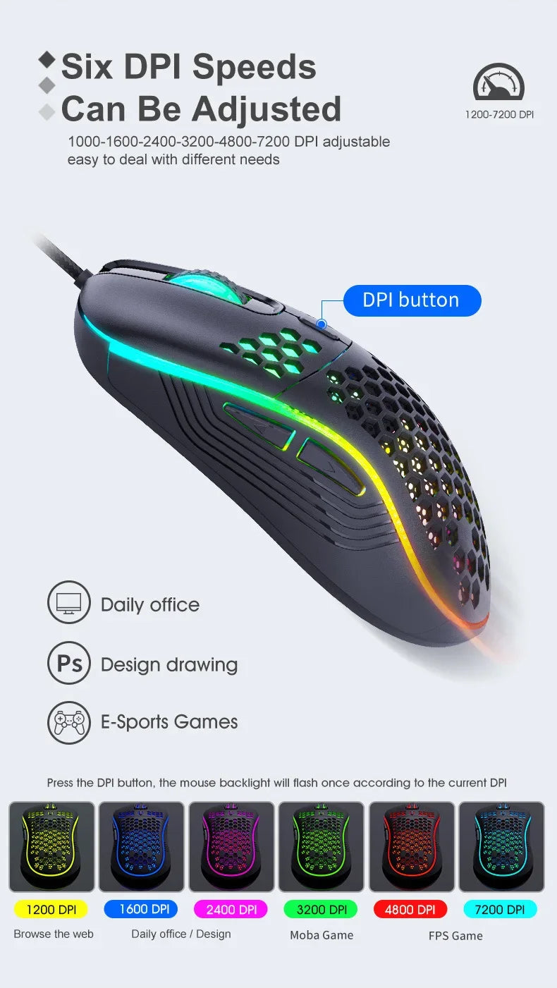 Velmora RGB Wireless Gaming Mouse Ultra-Light, Silent and Precision Control