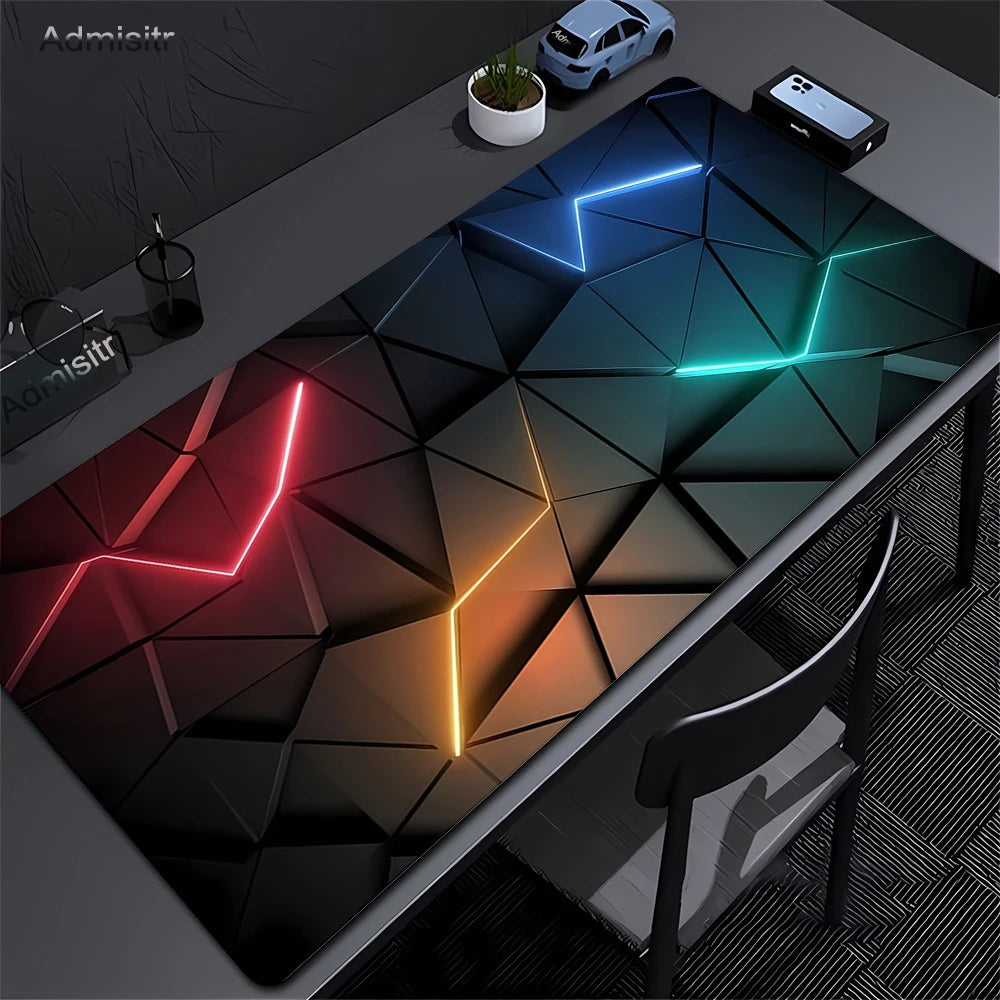 Gaming Mousepads Mousepad Geometric Large Mouse Mat Big Desk Pads Non-Slip Rubber Hexagon Mouse Pad Big Keyboard Mats 90x40cm