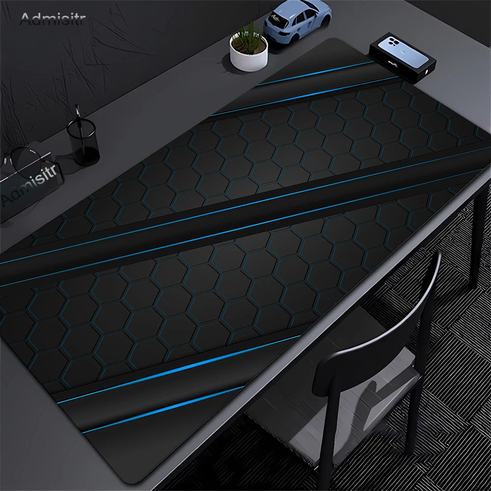 Gaming Mousepads Mousepad Geometric Large Mouse Mat Big Desk Pads Non-Slip Rubber Hexagon Mouse Pad Big Keyboard Mats 90x40cm