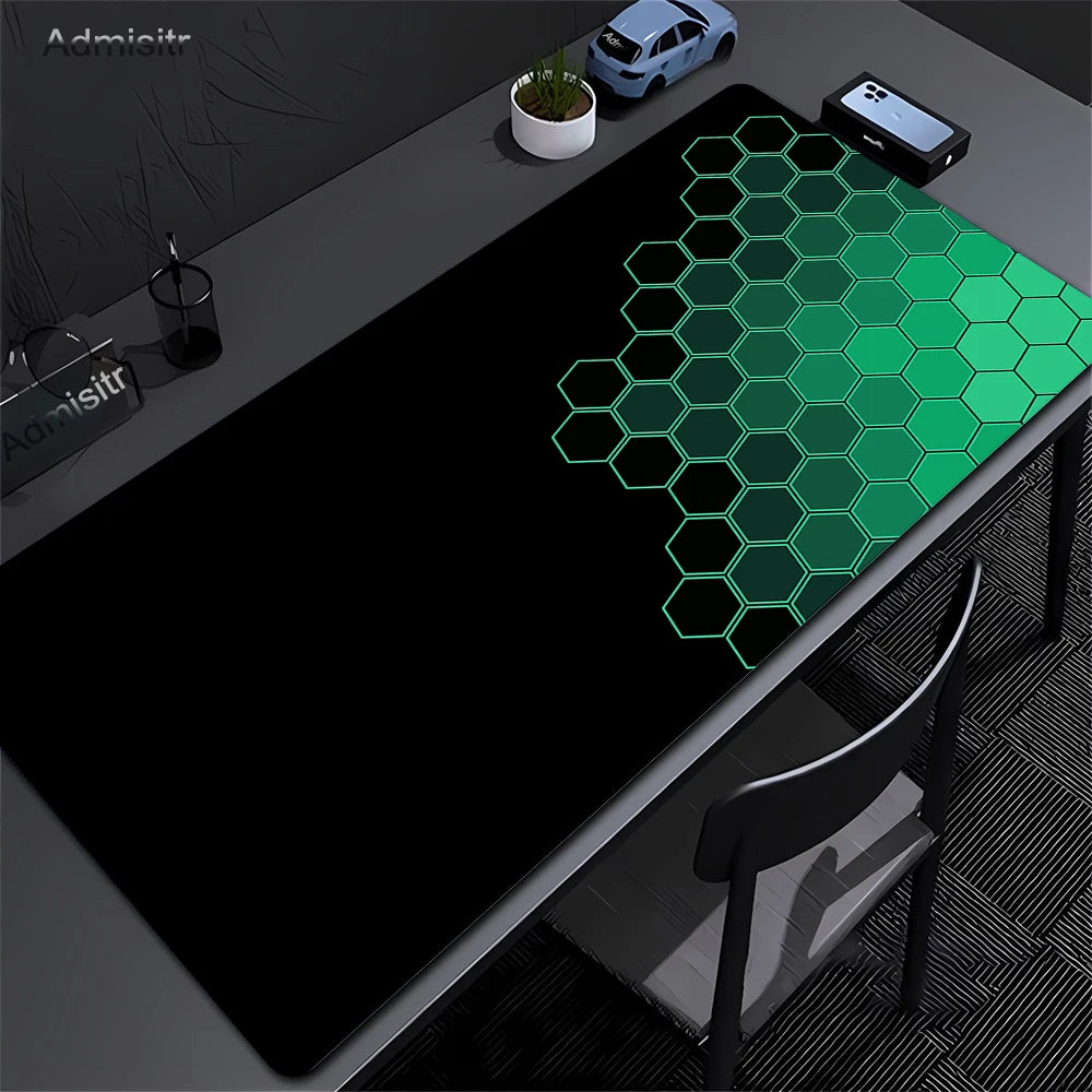 Gaming Mousepads Mousepad Geometric Large Mouse Mat Big Desk Pads Non-Slip Rubber Hexagon Mouse Pad Big Keyboard Mats 90x40cm