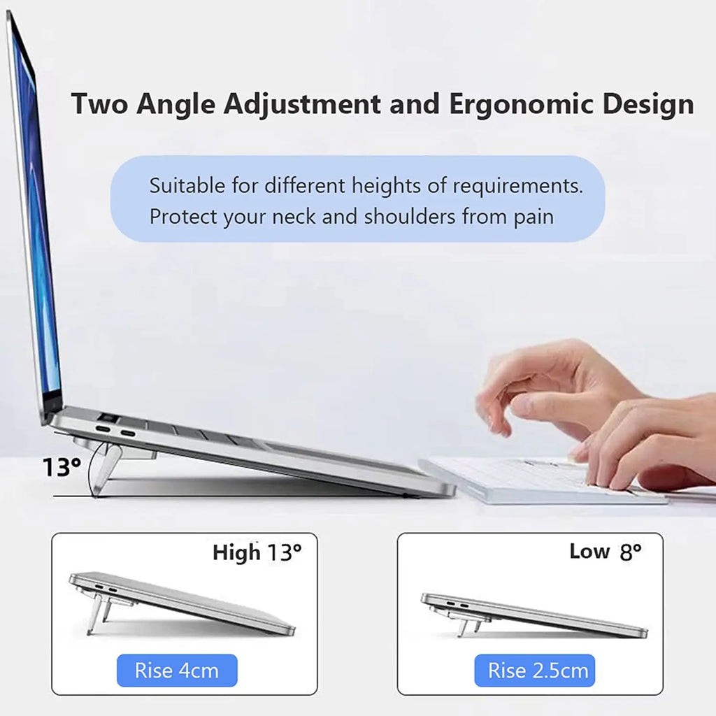 Aluminium Self-Adhesive Laptops Stand Invisible Computer Keyboards Stand Bracket for Desk Foldable Notebook Feet for MacBook Pro