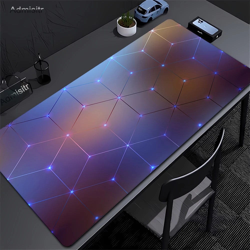 Gaming Mousepads Mousepad Geometric Large Mouse Mat Big Desk Pads Non-Slip Rubber Hexagon Mouse Pad Big Keyboard Mats 90x40cm