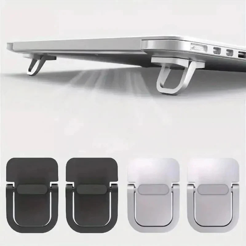 Aluminium Self-Adhesive Laptops Stand Invisible Computer Keyboards Stand Bracket for Desk Foldable Notebook Feet for MacBook Pro