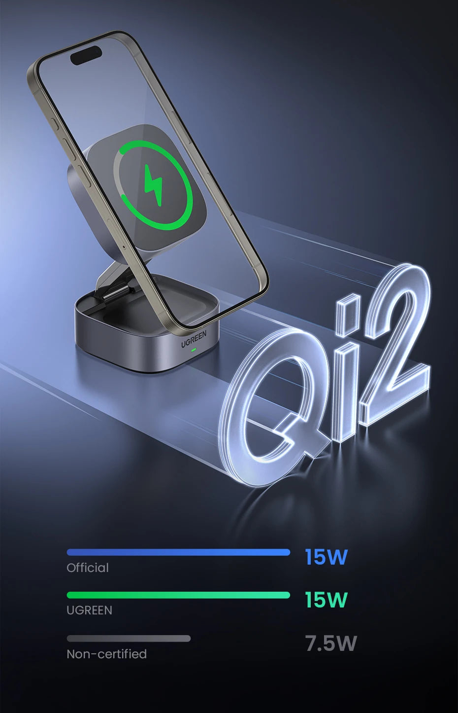 UGREEN Qi2 25W Magnetic Wireless Charger Stand 2-in-1 Charging Stand For iPhone 15 16 Pro Max/AirPods For MagSafe Fast Charger ⭐⭐⭐⭐⭐4.9\5  Loved by 4000+customers
