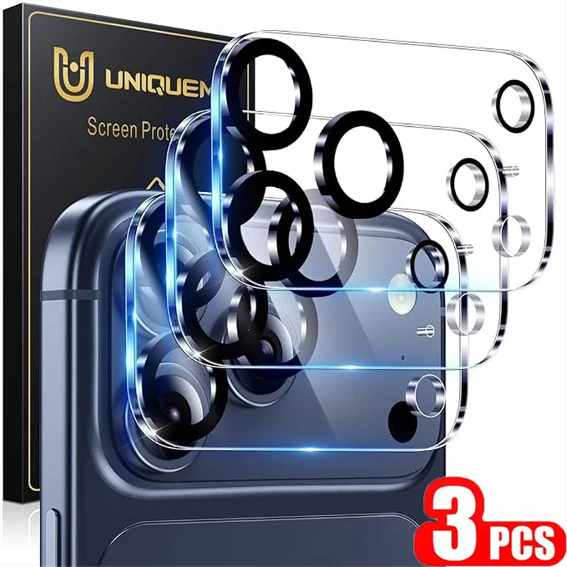 3Pcs Clear Protective Tempered Glass for iPhone 17 16 15 14 13 Pro Max Plus Camera Lens Protector for iPhone 17 Pro Max 17 Air