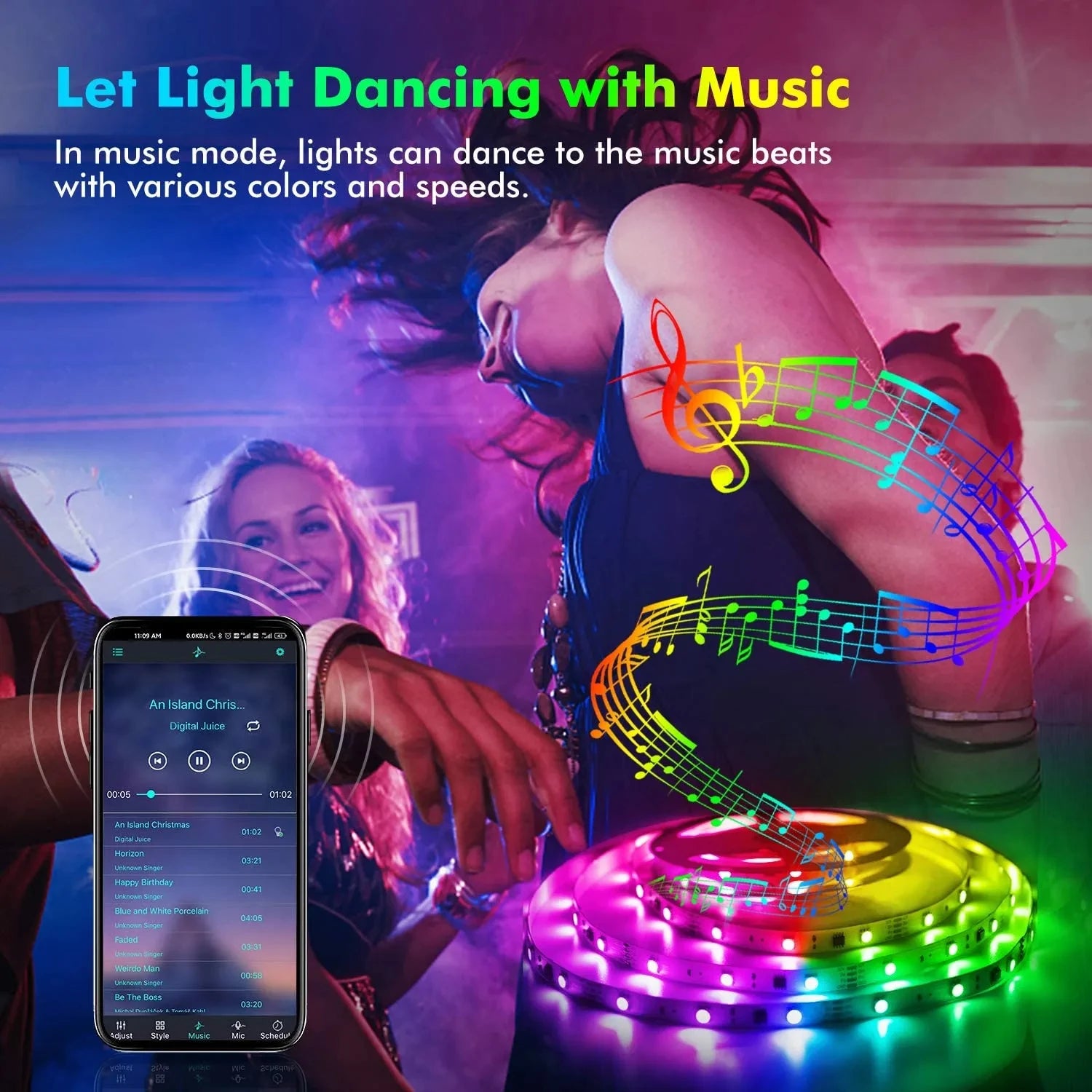 Velmora Smart LED Strip Lights 5050 RGB Bluetooth APP Remote Control USB 5V Led Tape Diode Flexible Ribbon Lamp Christmas Room Decor