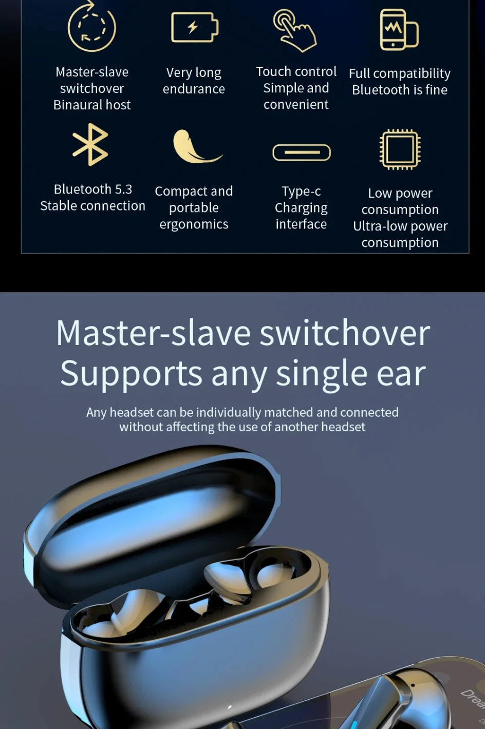 Velmora Earbuds True Wireless Earphone Noise Cancelling Update Bluetooth 5.3 Headset HD Music Headphone In-Ear Handsfree With Mic