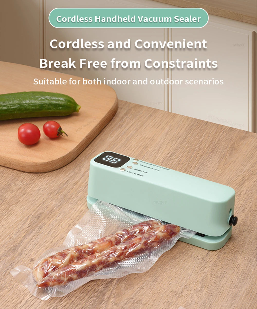 Vacuum Sealer Portable Mini Food Sealer USB Rechargeable Wireless Food Package Plastic Bags Automatic Vacuum Sealing Machine