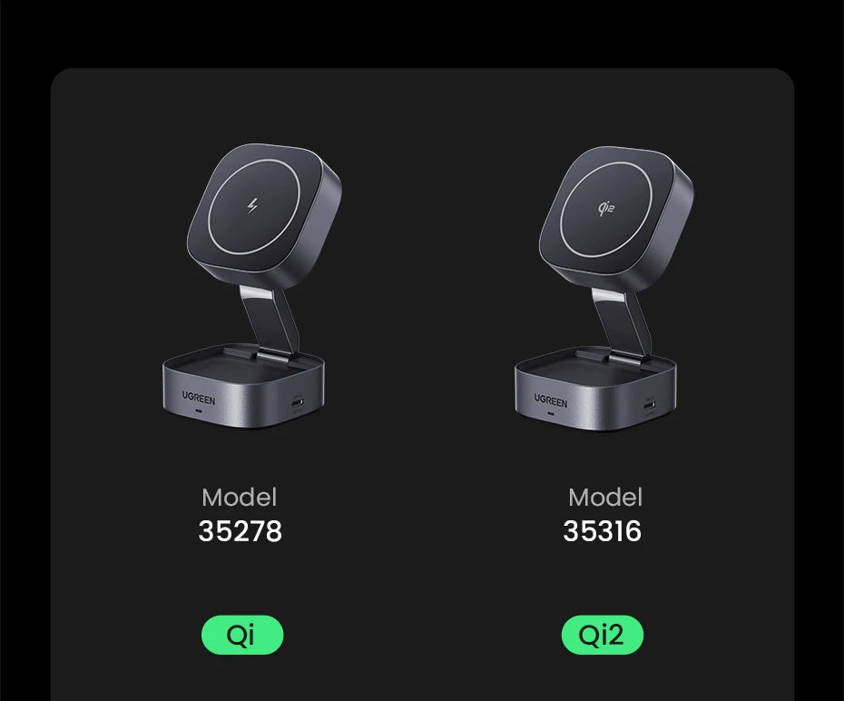 UGREEN Qi2 25W Magnetic Wireless Charger Stand 2-in-1 Charging Stand For iPhone 15 16 Pro Max/AirPods For MagSafe Fast Charger ⭐⭐⭐⭐⭐4.9\5  Loved by 4000+customers