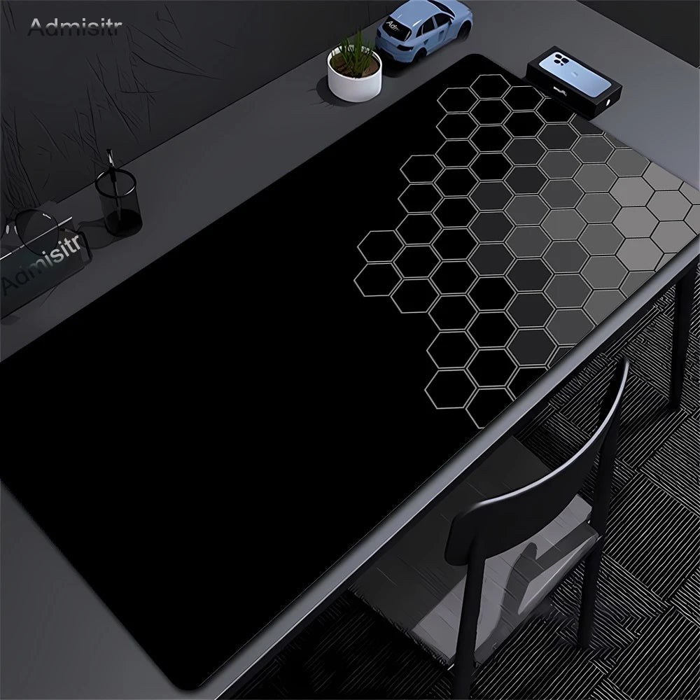 Gaming Mousepads Mousepad Geometric Large Mouse Mat Big Desk Pads Non-Slip Rubber Hexagon Mouse Pad Big Keyboard Mats 90x40cm