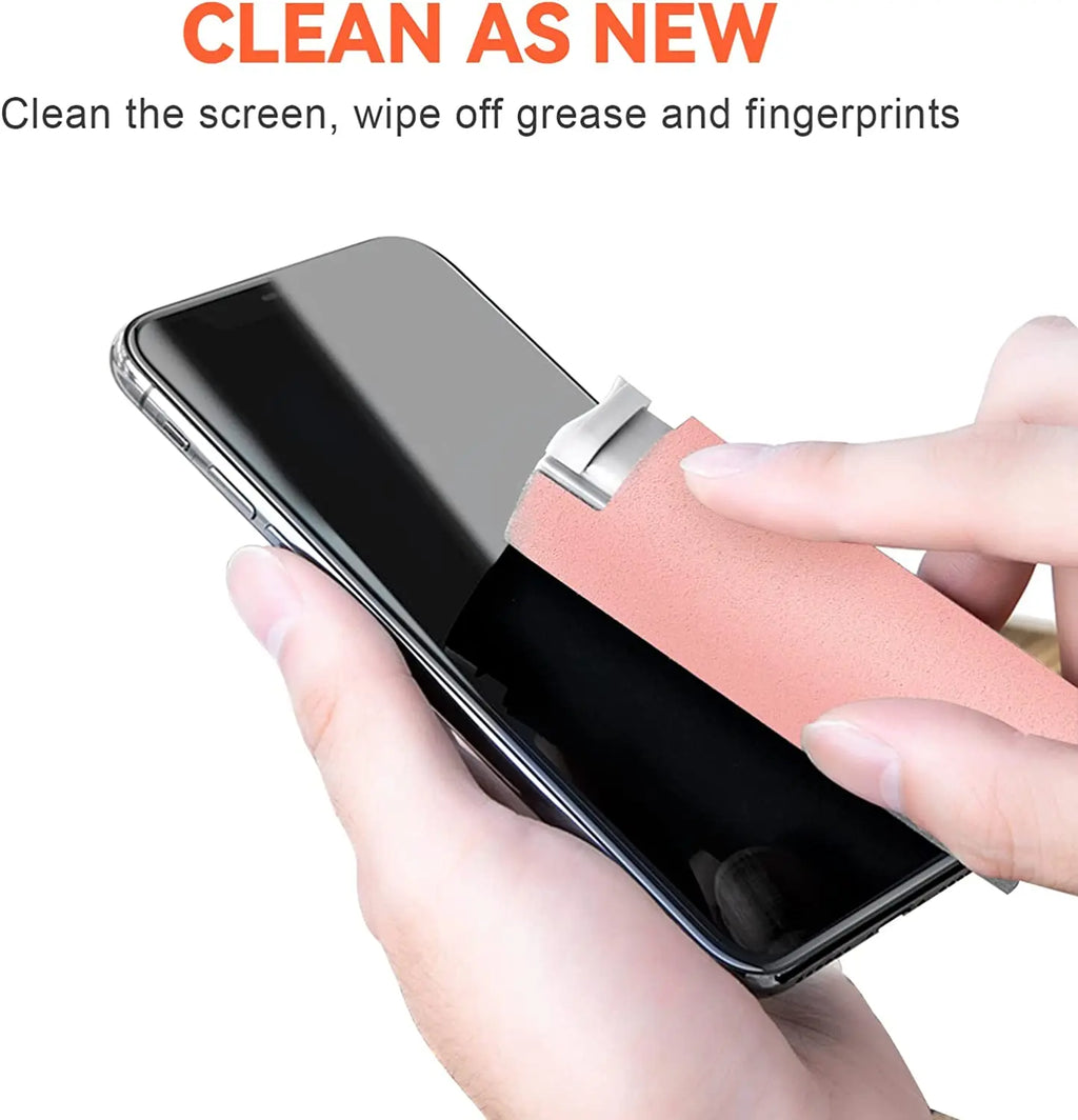 2 In 1 Phone Screen Cleaner Spray Computer Mobile Phone Screen Dust Remover Tool Microfiber Cloth For iPhone iPad Apple Polish