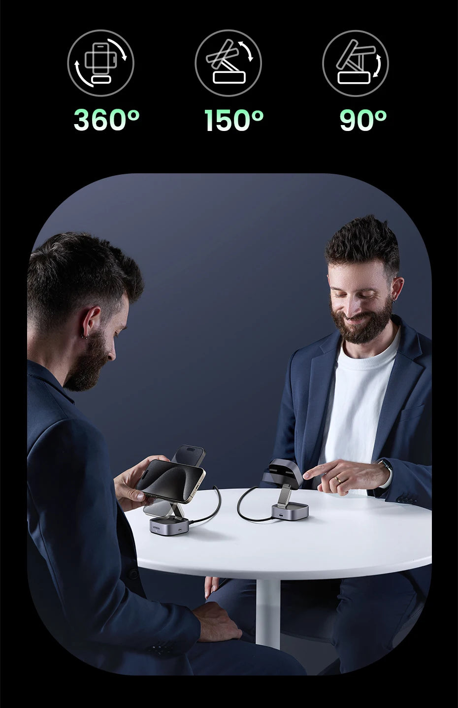 UGREEN Qi2 25W Magnetic Wireless Charger Stand 2-in-1 Charging Stand For iPhone 15 16 Pro Max/AirPods For MagSafe Fast Charger ⭐⭐⭐⭐⭐4.9\5  Loved by 4000+customers