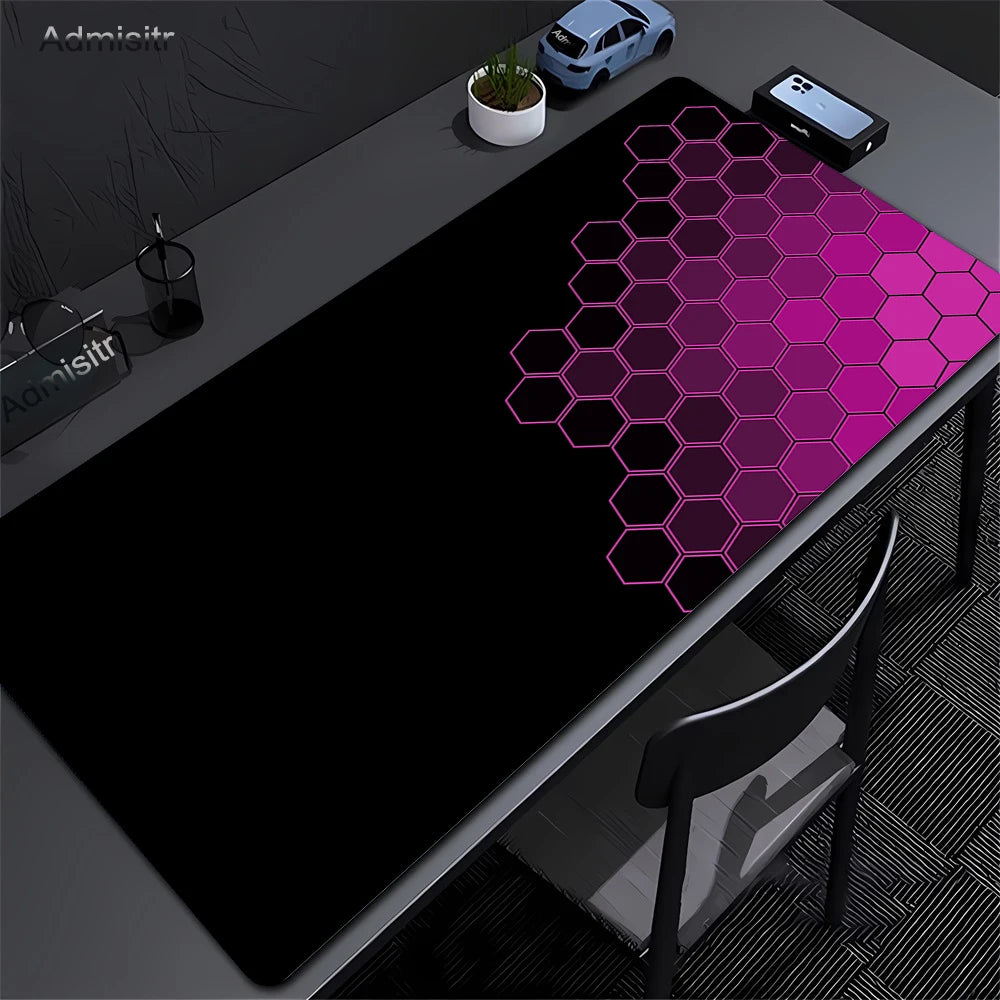 Gaming Mousepads Mousepad Geometric Large Mouse Mat Big Desk Pads Non-Slip Rubber Hexagon Mouse Pad Big Keyboard Mats 90x40cm