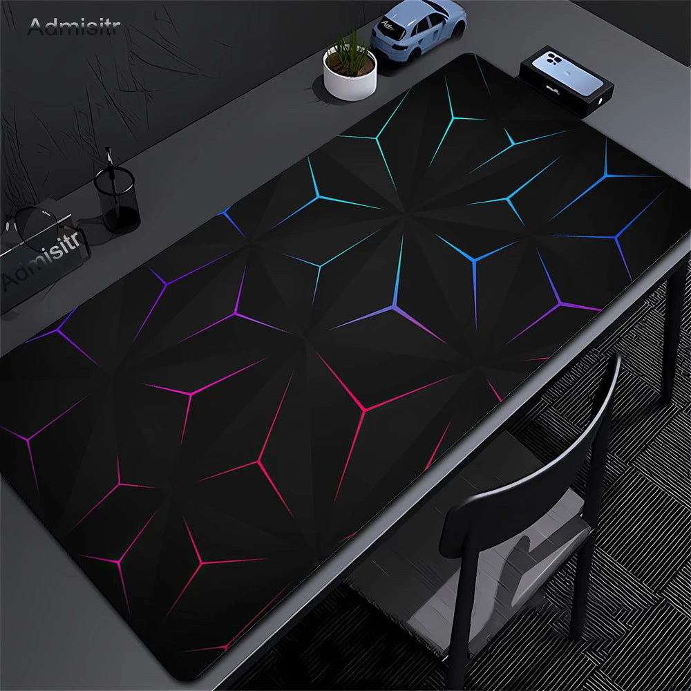 Gaming Mousepads Mousepad Geometric Large Mouse Mat Big Desk Pads Non-Slip Rubber Hexagon Mouse Pad Big Keyboard Mats 90x40cm