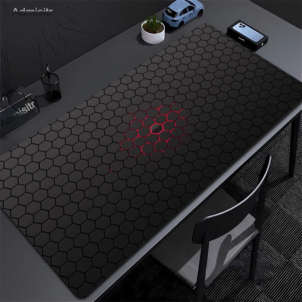 Gaming Mousepads Mousepad Geometric Large Mouse Mat Big Desk Pads Non-Slip Rubber Hexagon Mouse Pad Big Keyboard Mats 90x40cm