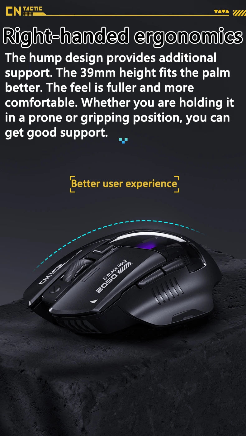 Inphic A9 PRO MAX New Three-Mode Wired/Wireless/Bluetooth Gaming Mouse 1000HZ Return Rate 12800DPI Wireless Mouse