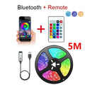 Velmora Smart LED Strip Lights 5050 RGB Bluetooth APP Remote Control USB 5V Led Tape Diode Flexible Ribbon Lamp Christmas Room Decor