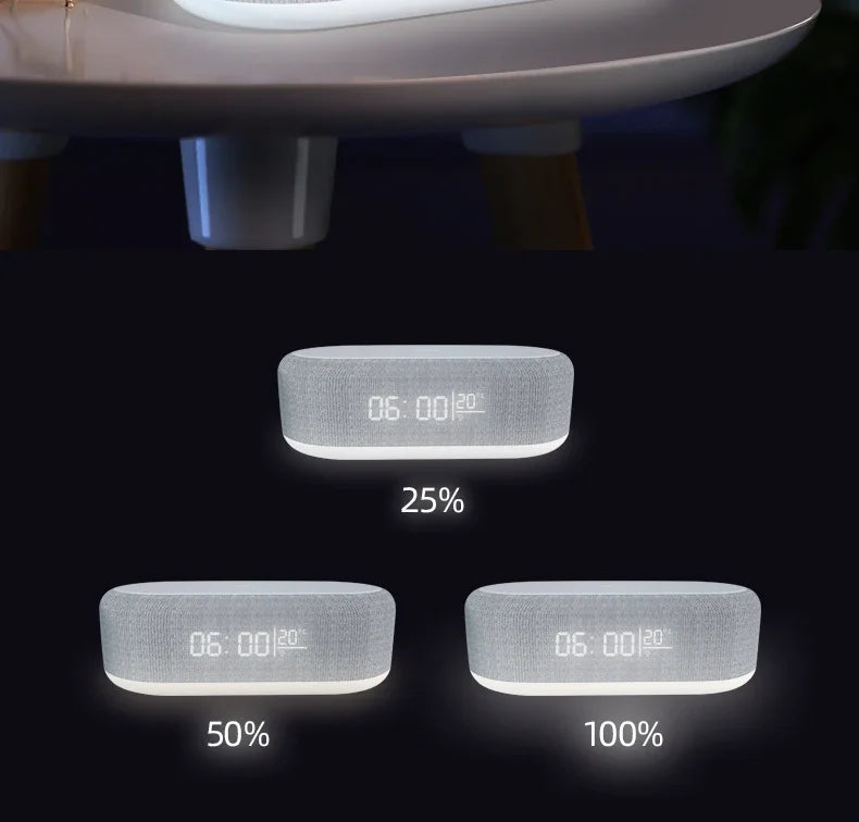 Velmora Alarm Clock Wireless Chargers Pad Phone Bedroom Lamp Night Light Desk Thermometer For iPhone 17 16 15 14 13 Fast Charging Dock