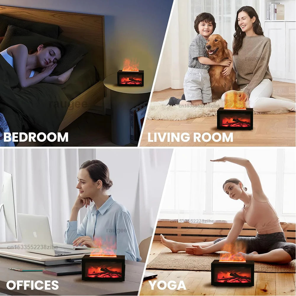Fireplace Humidifier Aroma Flame Humidifier Fragrance Diffuser Aromatherapy Essential Oil Diffuser Fire Humidifier for Home Room⭐⭐⭐⭐⭐4.9\5  Loved by 600+customers