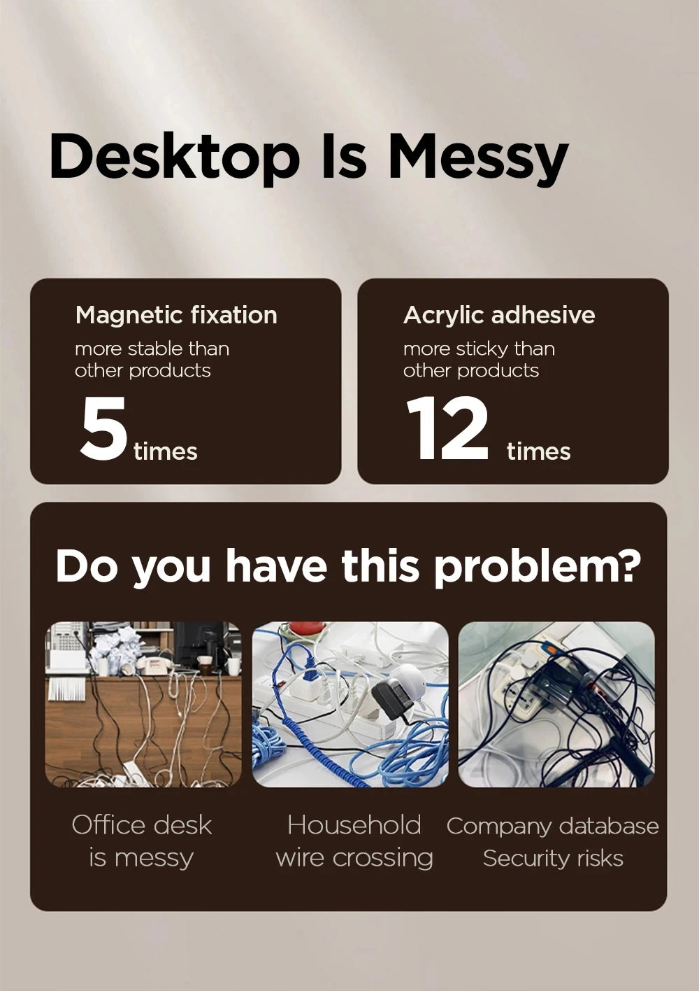 Magnetic Cable Clip Cable Holder Adhesive Wire Keeper Cord Cable Organizer for Home Office Under Desk Management ⭐⭐⭐⭐⭐4.9\5  Loved by 1000+customers