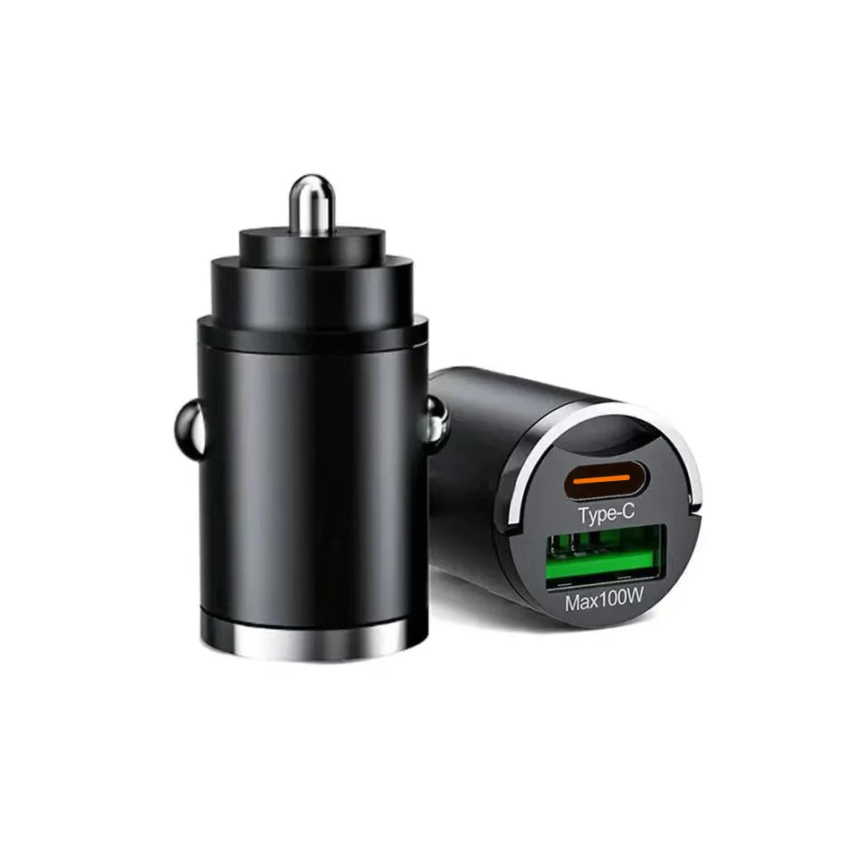 Velmora USB C Car Charger 100W Dual Ports PD Fast Charging Car Phone Adapter For iPhone Xiaomi Quick Charge 3.0 Type C Charger In Car