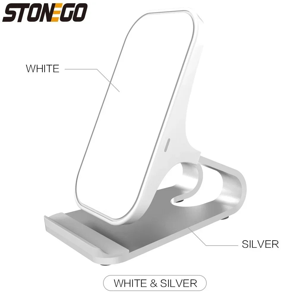 Velmora 10W 7 5W 5W Wireless Car Charger Mount Fast Charging Pad 2 Coils Case Friendly Anti Slip Rubber Type C Input