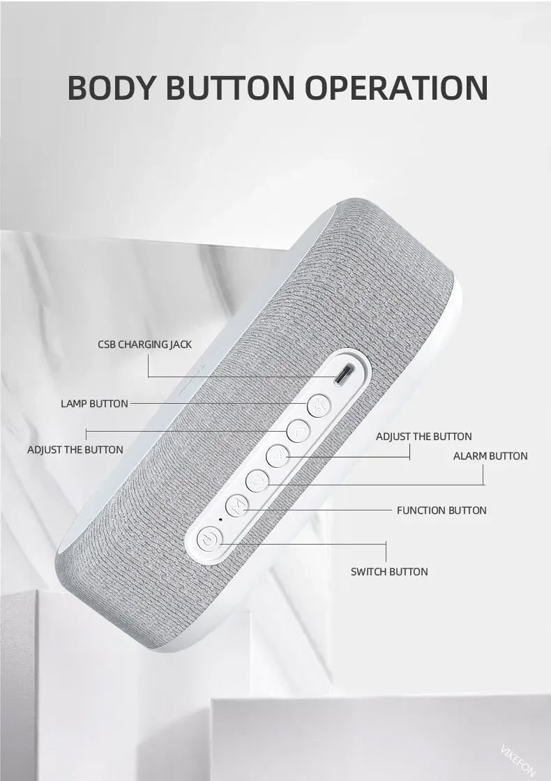 Velmora Alarm Clock Wireless Chargers Pad Phone Bedroom Lamp Night Light Desk Thermometer For iPhone 17 16 15 14 13 Fast Charging Dock