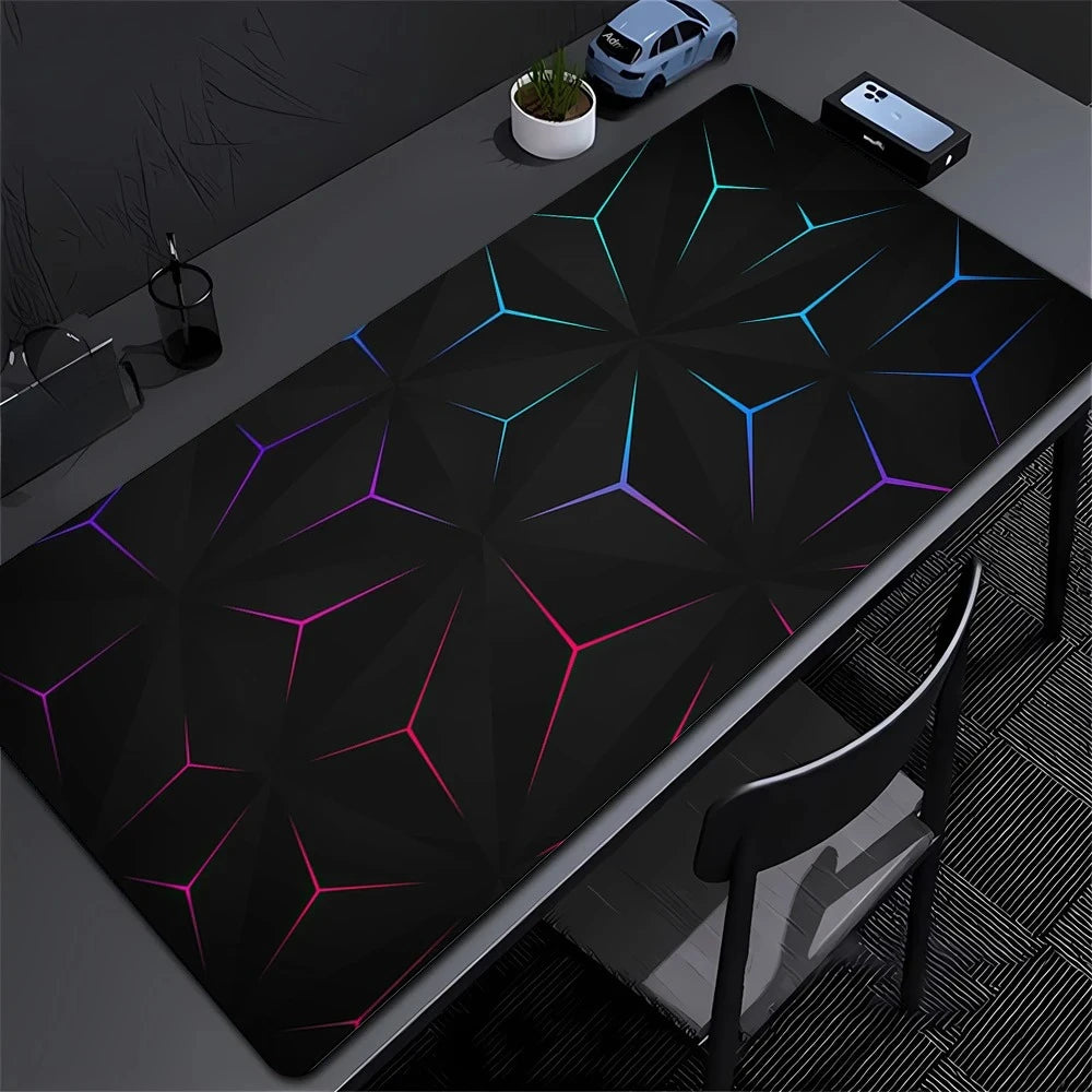 Gaming Mousepads Mousepad Geometric Large Mouse Mat Big Desk Pads Non-Slip Rubber Hexagon Mouse Pad Big Keyboard Mats 90x40cm