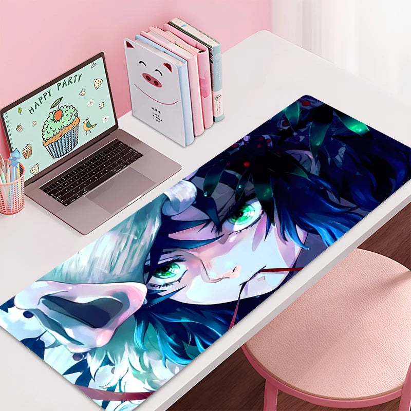 Mousepad New Demon Slayer Hashibira Inosuke Large Mouse Mat MousePads Game Office Soft Anti-slip Desktop PC HD Anime Mouse Pad