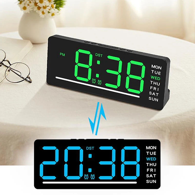 Smart Mute LED Electronic Wall Clock Modern Desk Clock Night Alarm Minimalist Thermometer Clock Home Decor For Room ⭐⭐⭐⭐⭐4.9\5  Loved by 120+customers