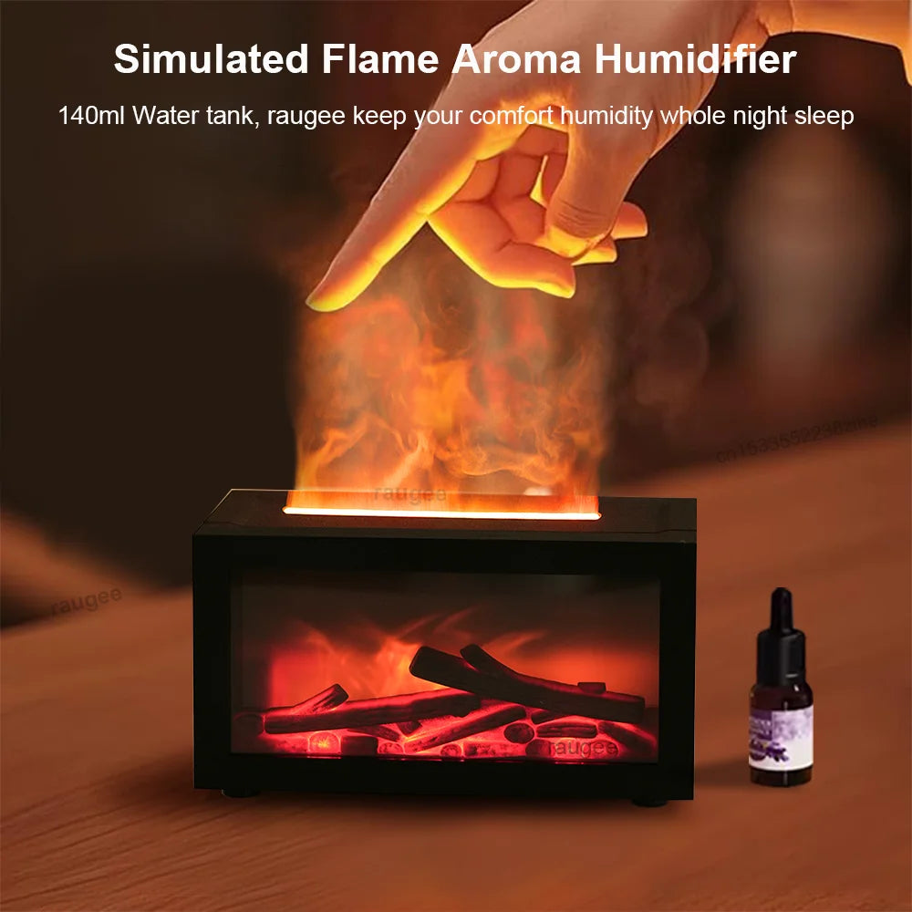Fireplace Humidifier Aroma Flame Humidifier Fragrance Diffuser Aromatherapy Essential Oil Diffuser Fire Humidifier for Home Room⭐⭐⭐⭐⭐4.9\5  Loved by 600+customers
