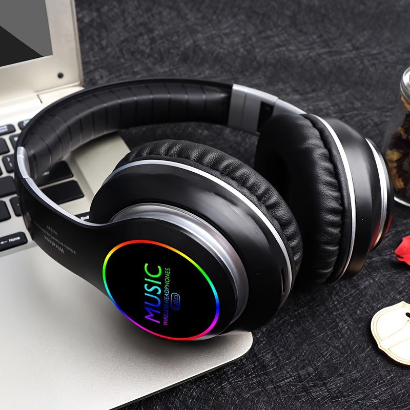 [ Upgraded] Wireless Headphones, Wireless earbuds with Deep Bass, Lightweight Foldable Headphones, for Travel Work Laptop PC Cellphone. Gaming Headset for Wireless, Christmas Present.